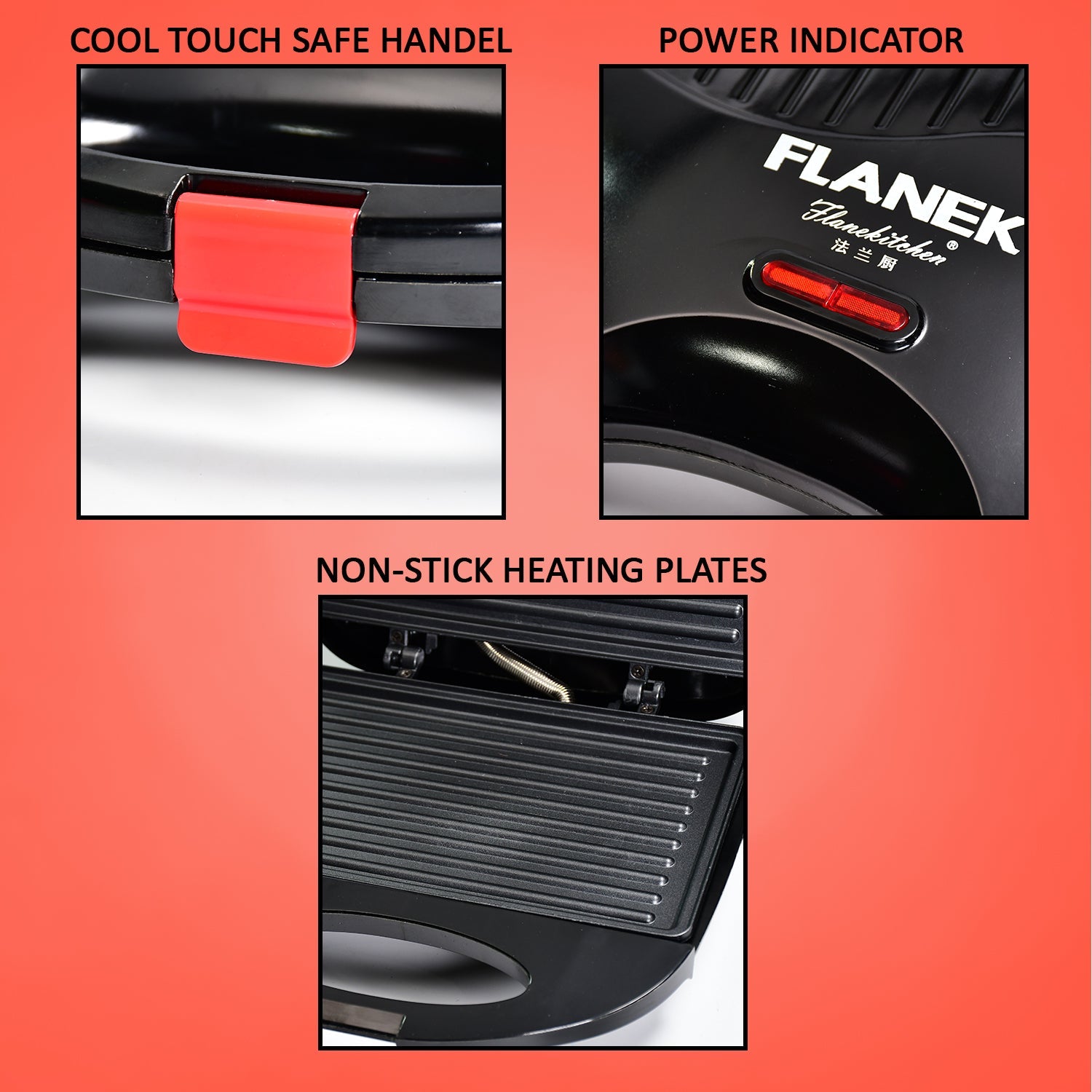 2818 Sandwich Maker Makes Sandwich Non-Stick Plates| Easy to Use with Indicator Lights DeoDap 2818 Sandwich Maker Makes Sandwich Non-Stick Plates| Easy to Use with Indicator Lights DeoDap